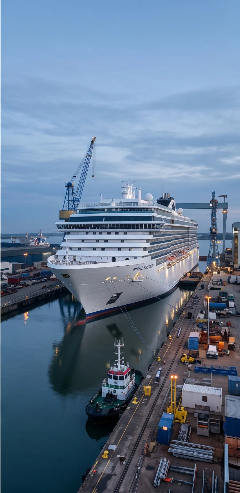 Imagen ilustrativa de un crucero en un astillero